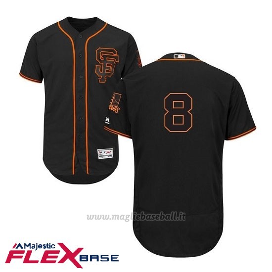 Maglia Baseball Uomo San Francisco Giants San Francisco Hunter Pence Autentico Collezione Flex Base Nero